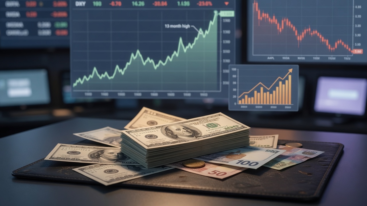 Dollar hits 13-month high amid rate-hike bets and stock selloff