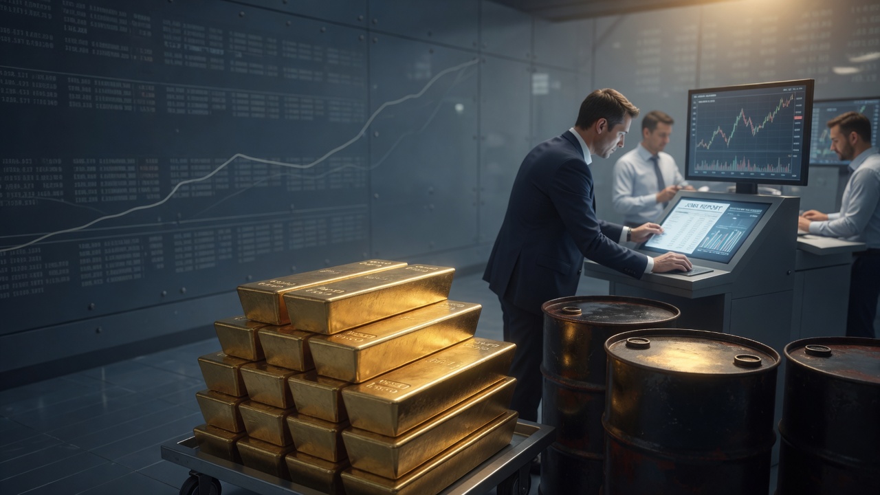 Gold Rises as Falling Oil Eases Inflation Concerns and Traders Eye U.S. Jobs Data