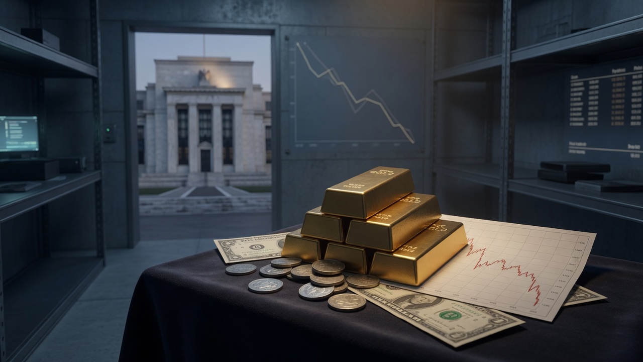 Gold Eases on Firmer Dollar and Hawkish Fed Signals