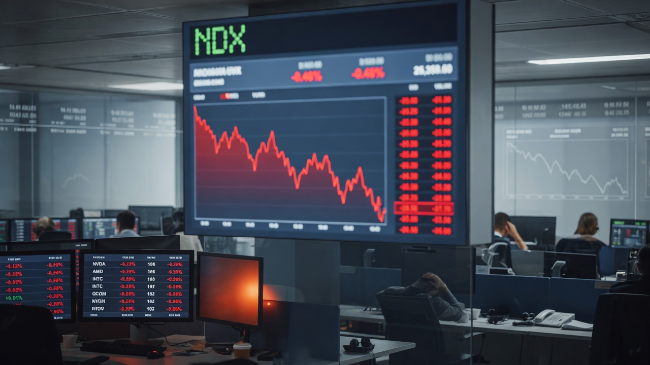 Nasdaq Falls 0.46% to Close at 25,358.60 on Tech Weakness