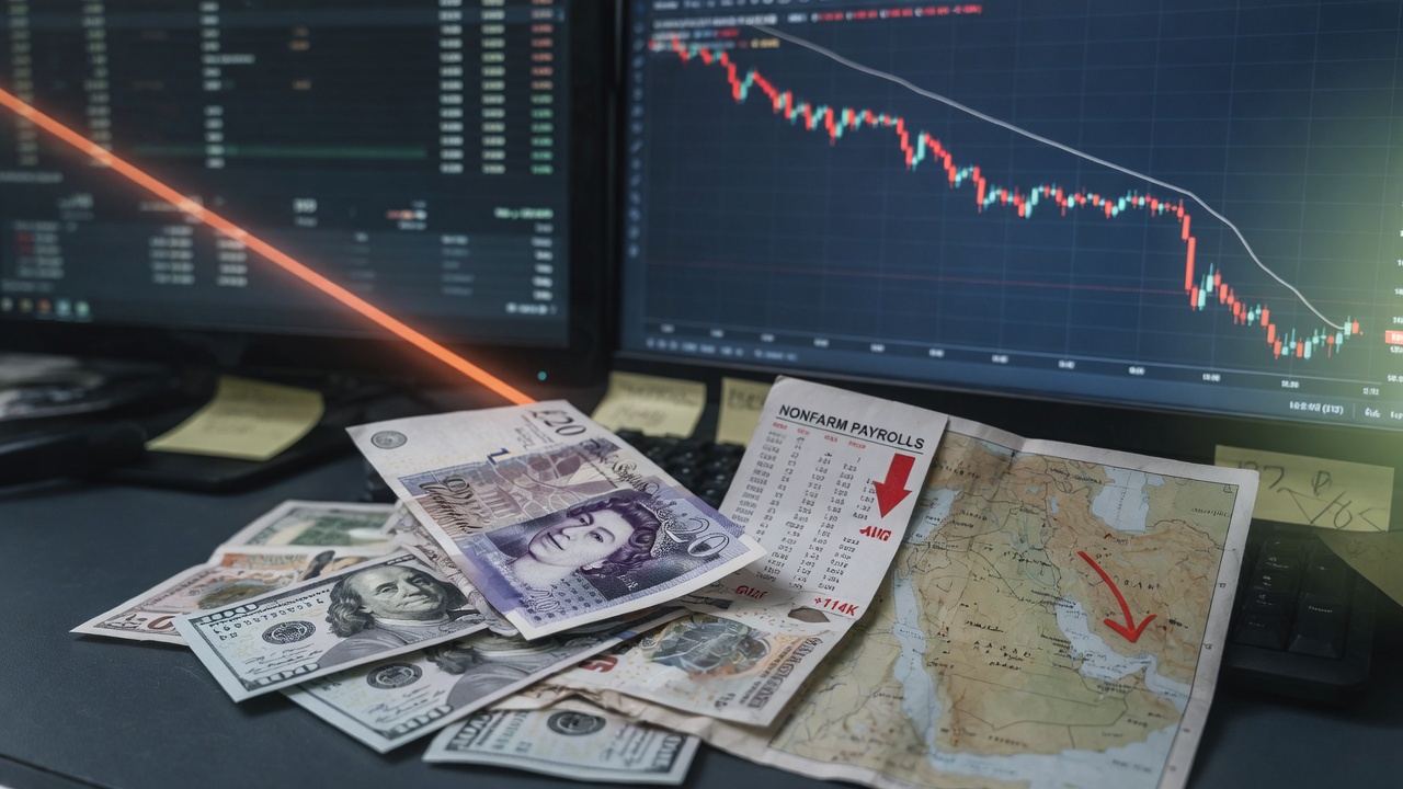 Sterling Edges Lower on Middle East Tensions and US Payrolls